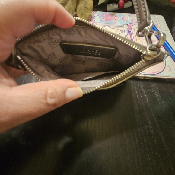 Michael Kors Metallic Brown MK Logo Wristlet